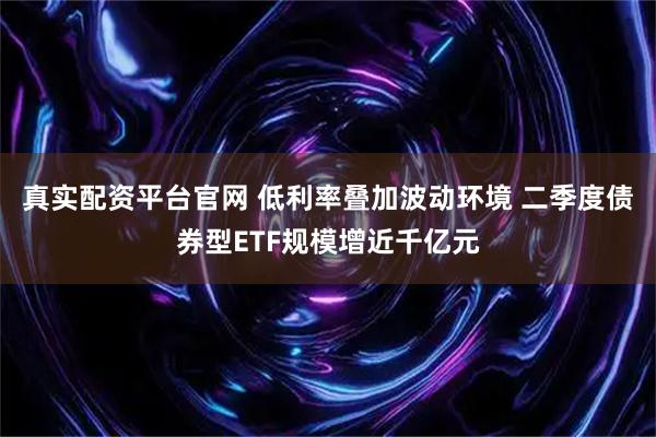 真实配资平台官网 低利率叠加波动环境 二季度债券型ETF规模增近千亿元